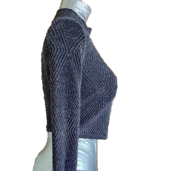 Speechless XS Metallic Pullover Crewneck Sweater Ribbed Knit Mock Turtleneck - Picture 2 of 7